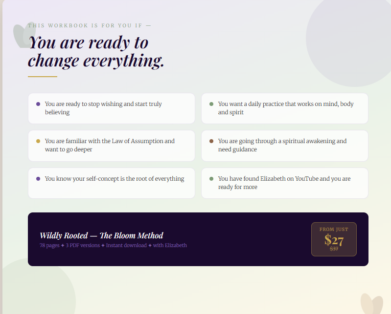 Wildly Rooted — 21-Day Self-Concept Transformation Workbook | Featuring The Bloom Method | Digital Download PDF
