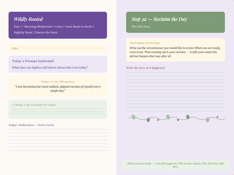 Wildly Rooted — 21-Day Self-Concept Transformation Workbook | Featuring The Bloom Method | Digital Download PDF